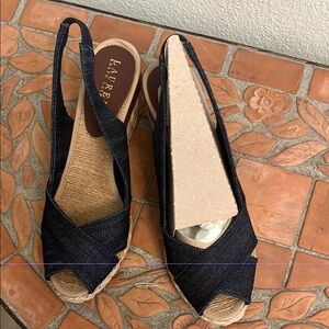 Lauren Ralph Lauren Women's Navy Espadrille Wedges
